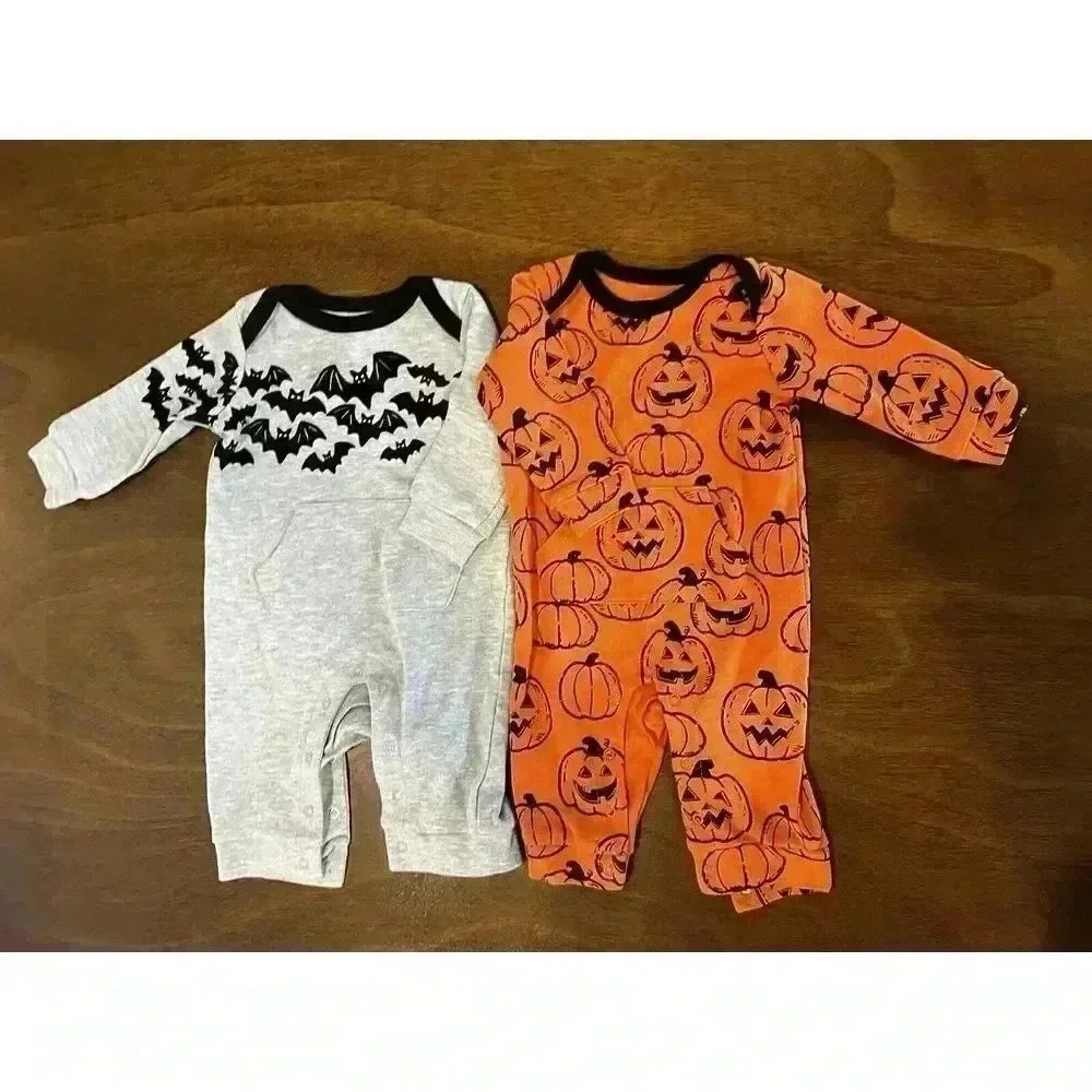 Lot 2 Carter's Halloween Long Sleeve Pajamas 3-6 Months (0169)
